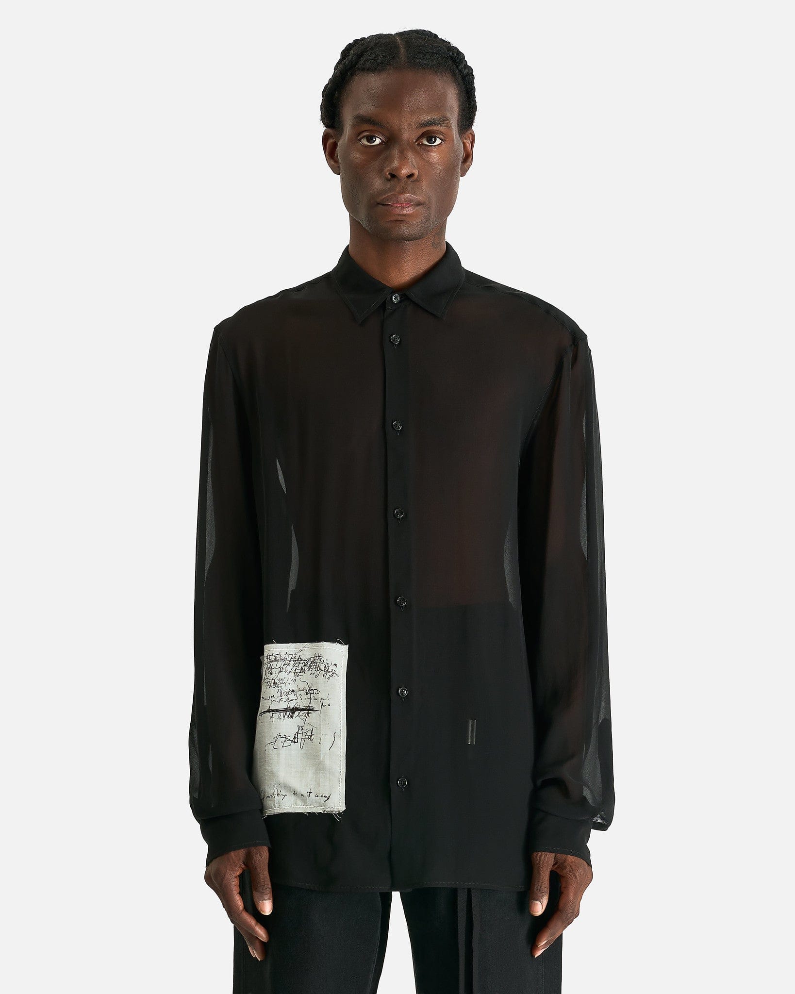 【希少】　ANN DEMEULEMEESTER 25ss 長袖シャツ 黒 入荷情報] Ann Demeulemeester (アンドゥムルメステール) 2025SS