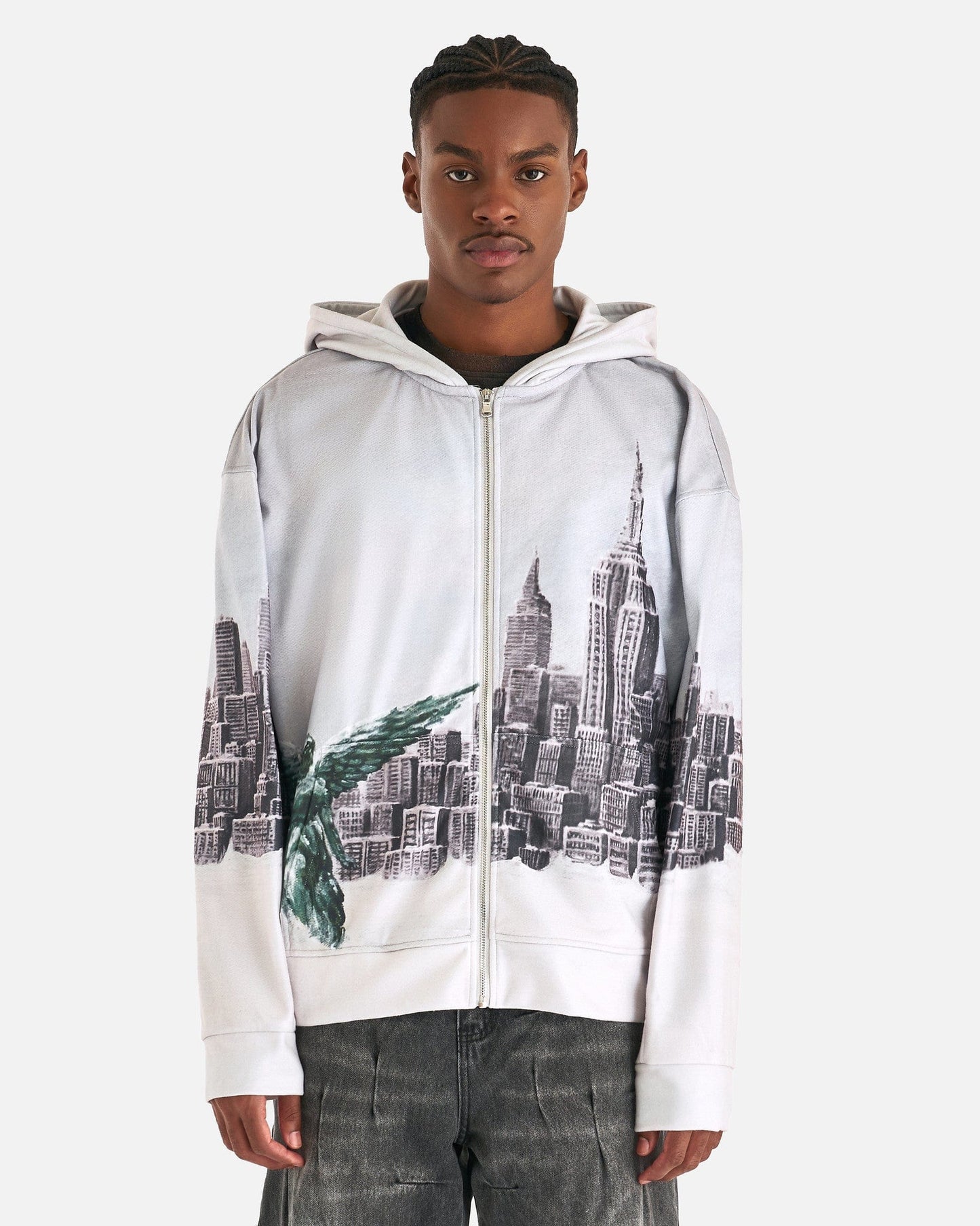 Who Decides War Men's Jackets Angel Over the City Zip-Up in Sky