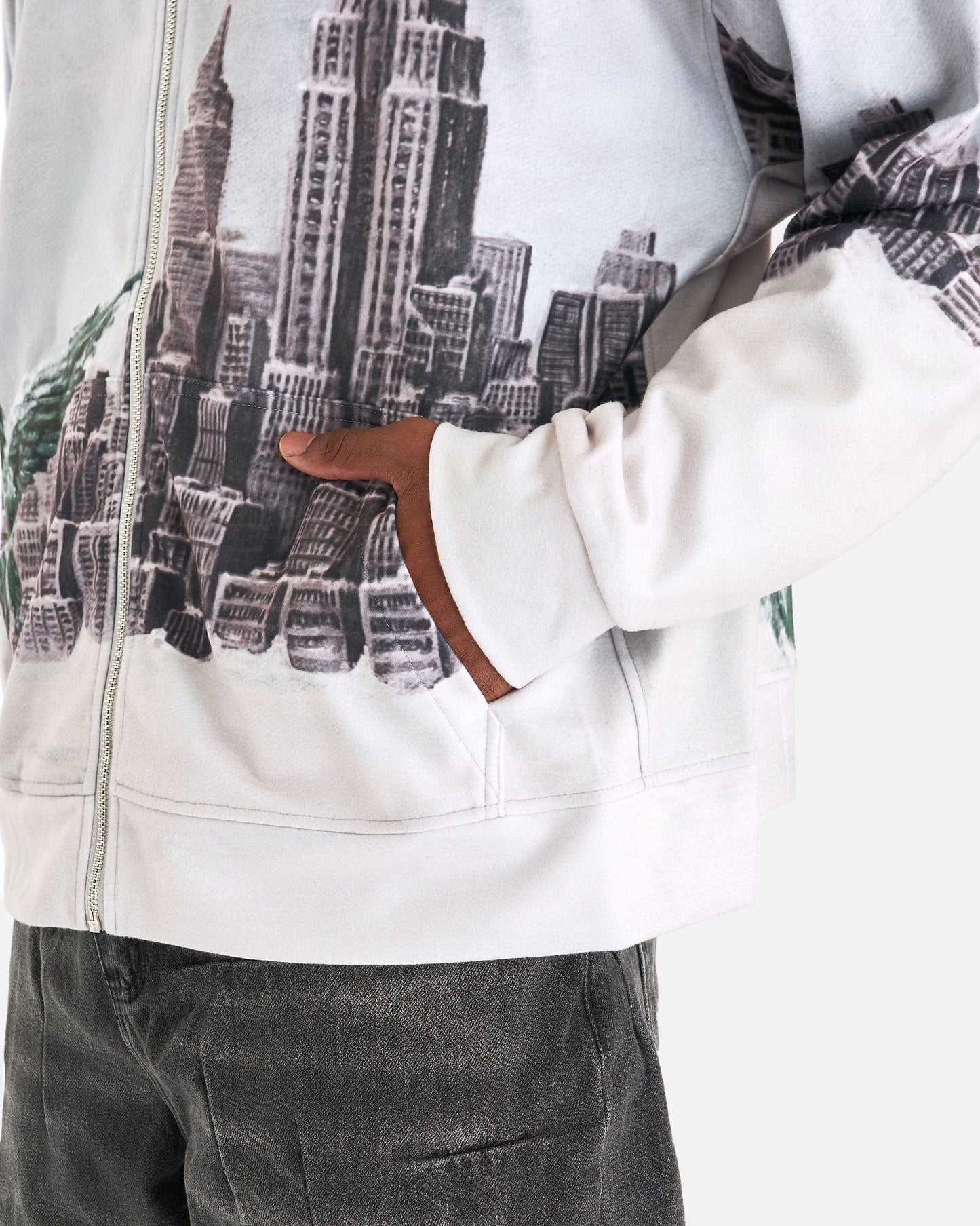 Who Decides War Men's Jackets Angel Over the City Zip-Up in Sky