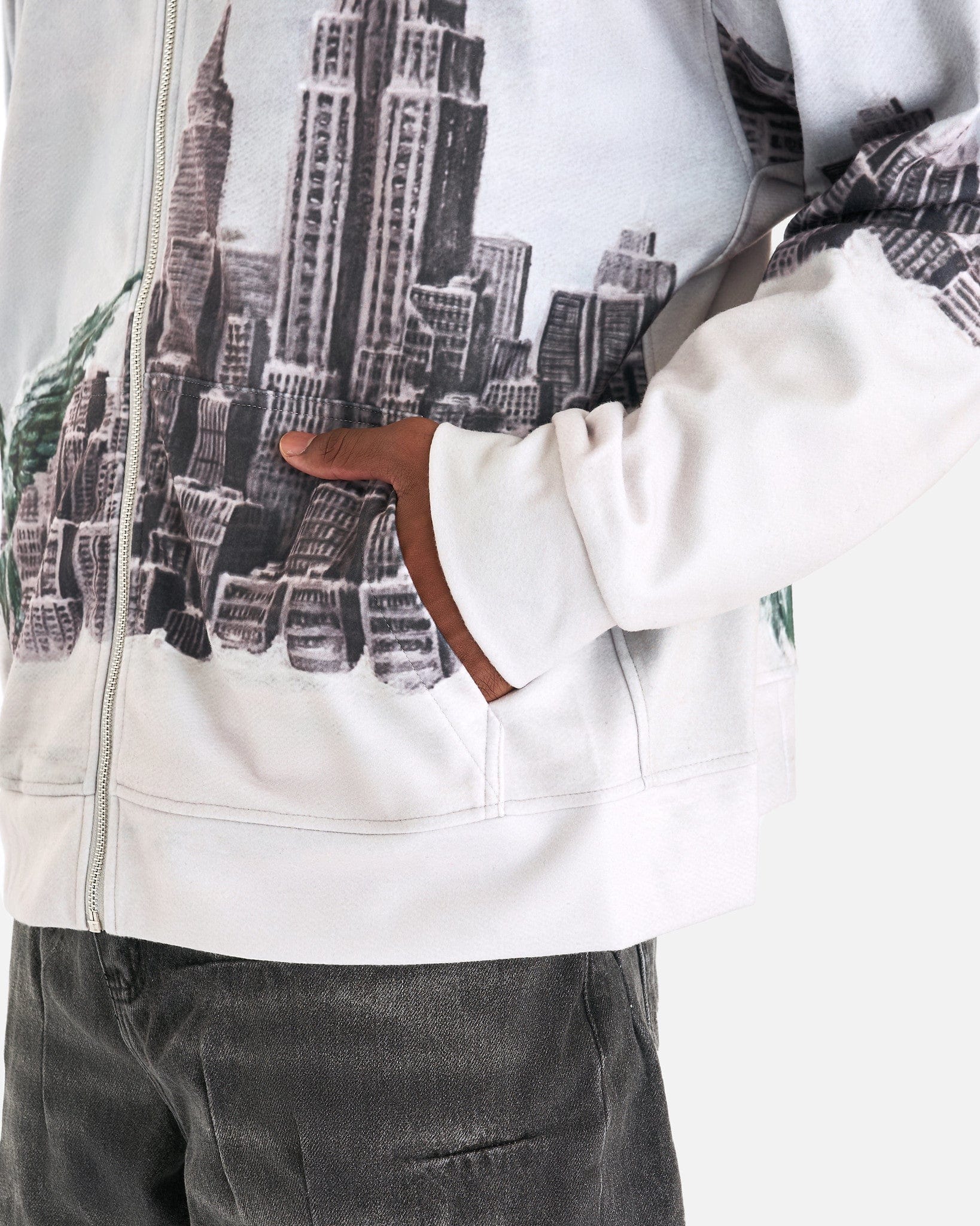 Who Decides War Men's Jackets Angel Over the City Zip-Up in Sky