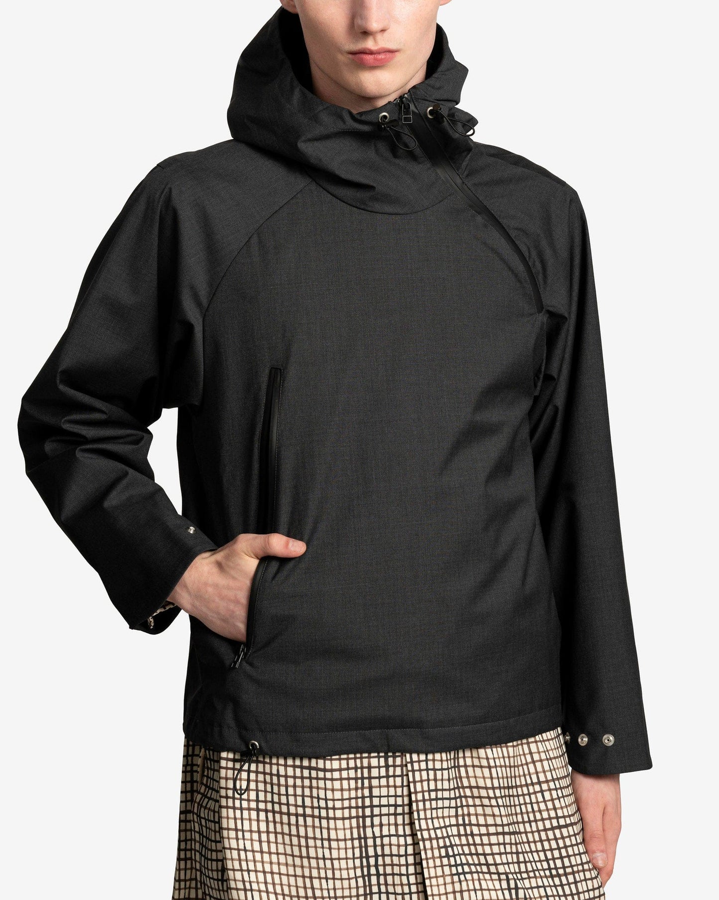 Omar Afridi Men's Jackets Anorak Parka in Dark Grey
