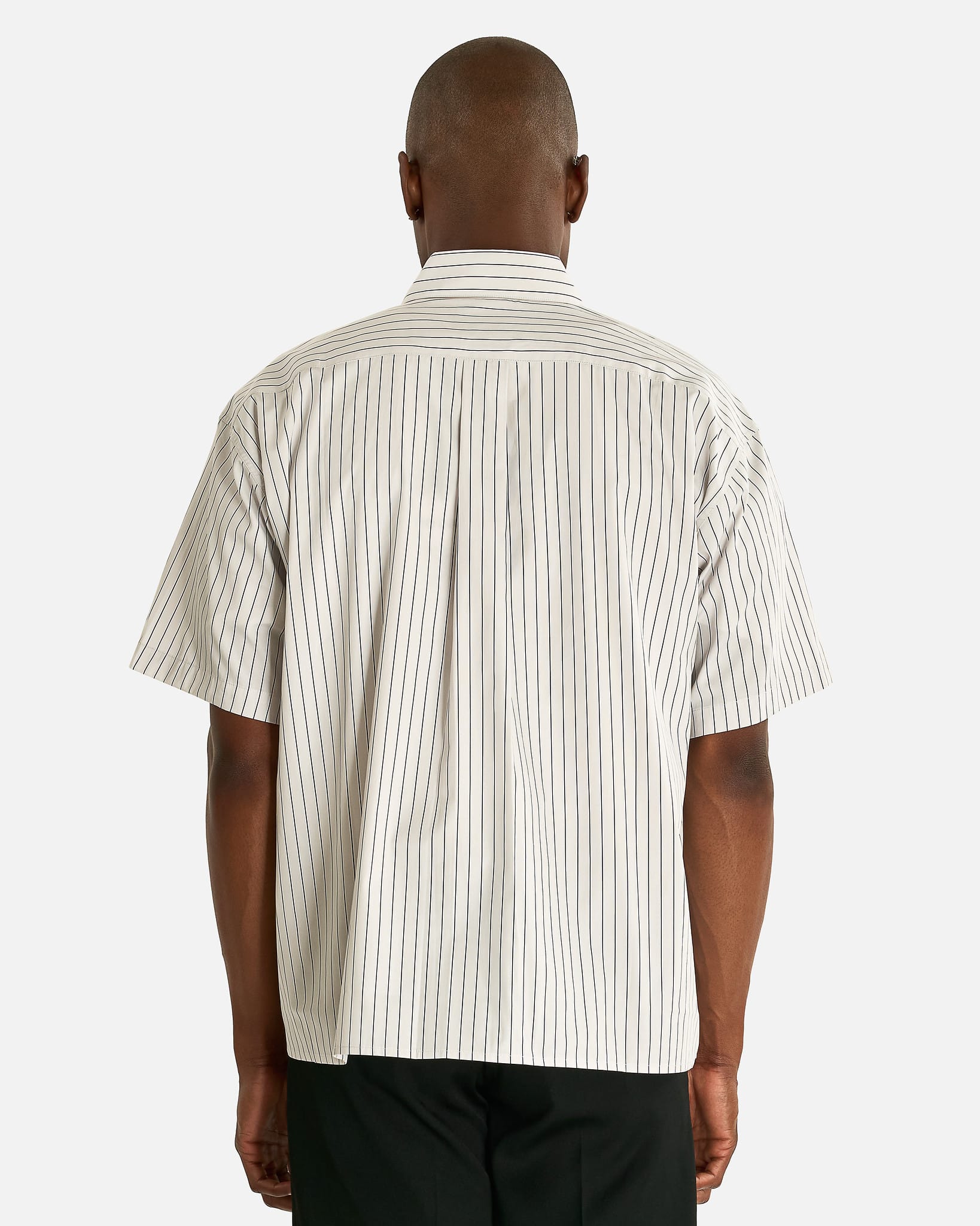 Enfants Riches Deprimes Men's Shirts Anti-Communist League Short Sleeve Shirt in Navy Stripe