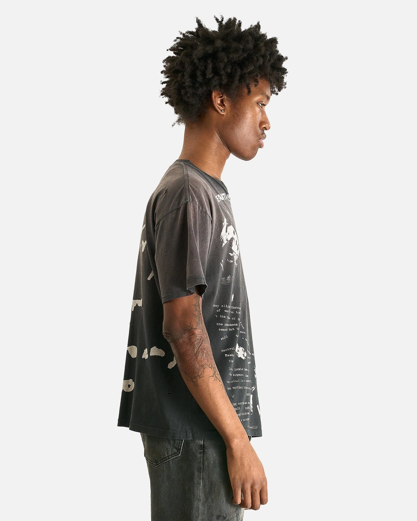 Enfants Riches Deprimes Men's T-Shirts Anti-Intellectual Ethic T-Shirt in Sun-Faded Black