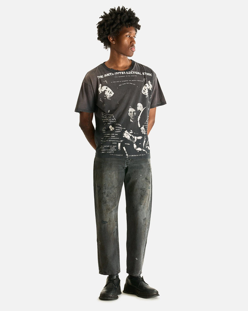 Enfants Riches Deprimes Men's T-Shirts Anti-Intellectual Ethic T-Shirt in Sun-Faded Black