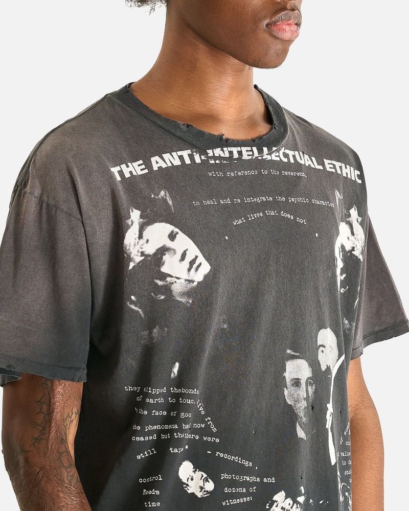 Enfants Riches Deprimes Men's T-Shirts Anti-Intellectual Ethic T-Shirt in Sun-Faded Black