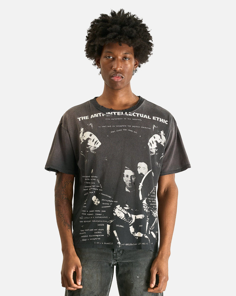 Enfants Riches Deprimes Men's T-Shirts Anti-Intellectual Ethic T-Shirt in Sun-Faded Black