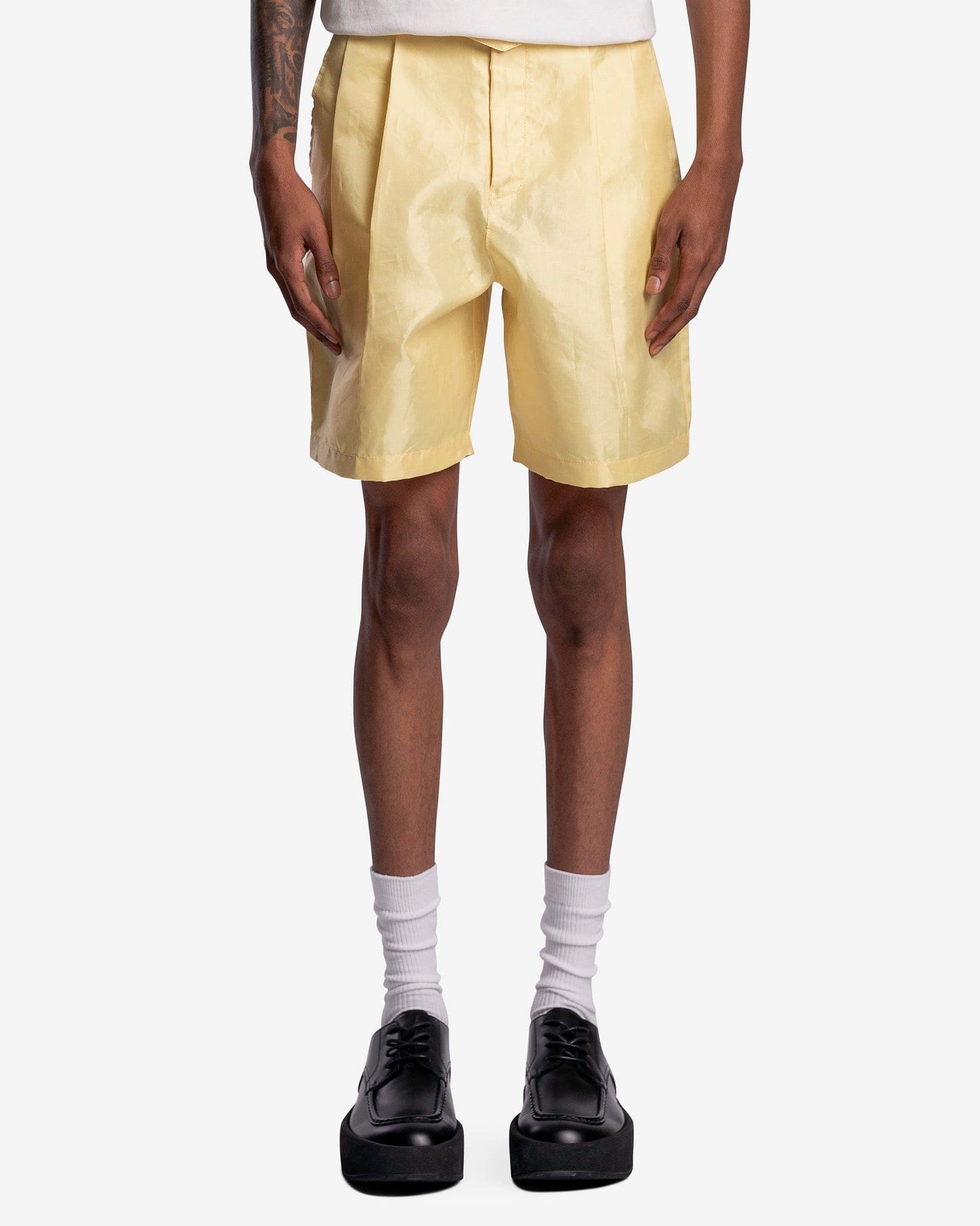KANGHYUK Men's Shorts Aramid Two Tuck Shorts in Yellow