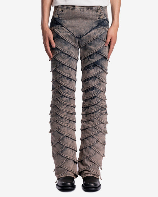 Goomheo Men's Jeans Armadillo Trousers in Light Blue Washed Denim