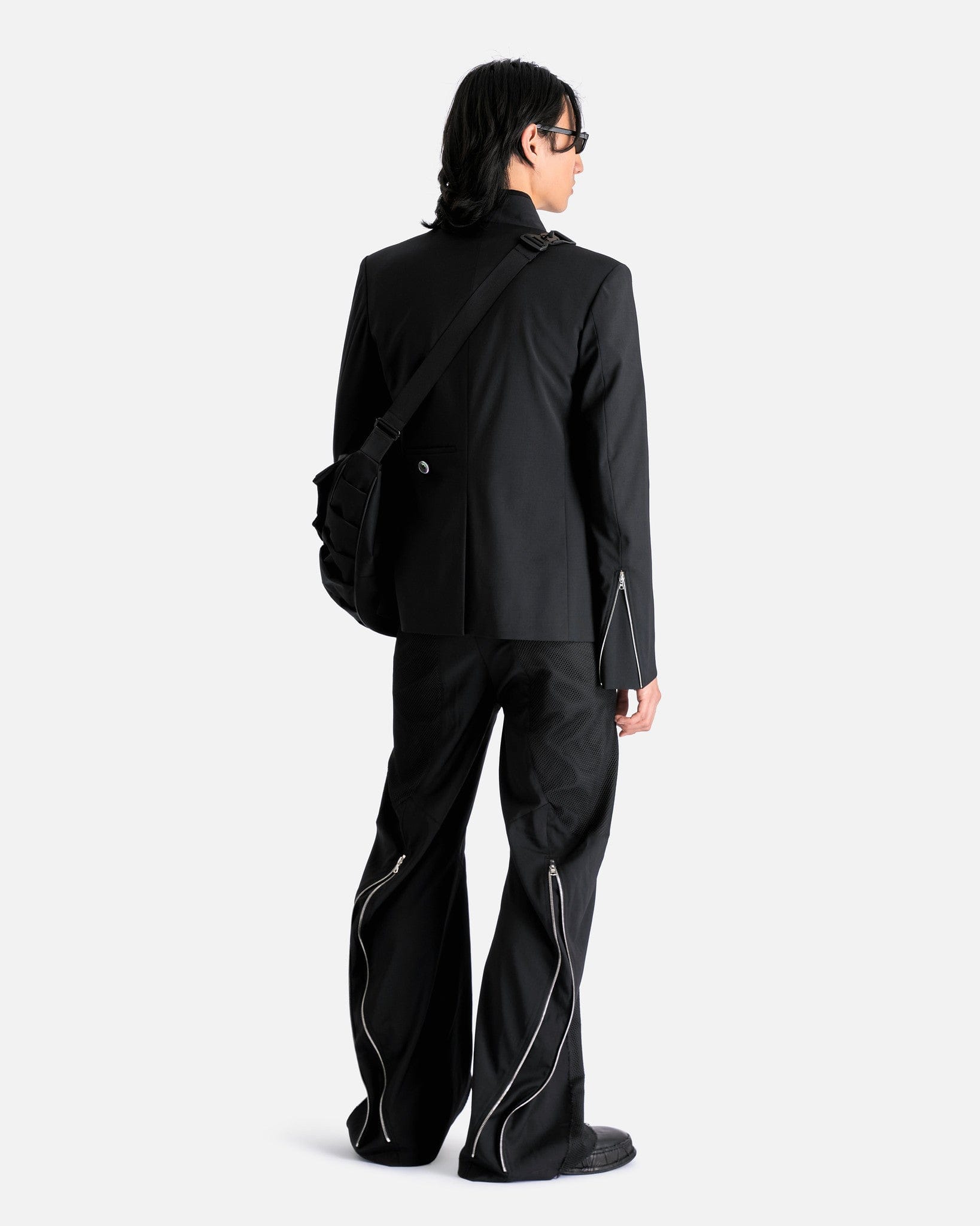 CMMAWEAR Men's Pants Articulated Back-Zip Trousers in Black