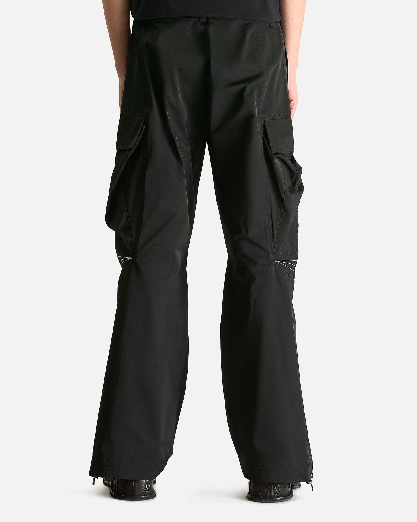 FFFPOSTALSERVICE Men's Pants Articulated Knee Dart Cargo Trousers in Black