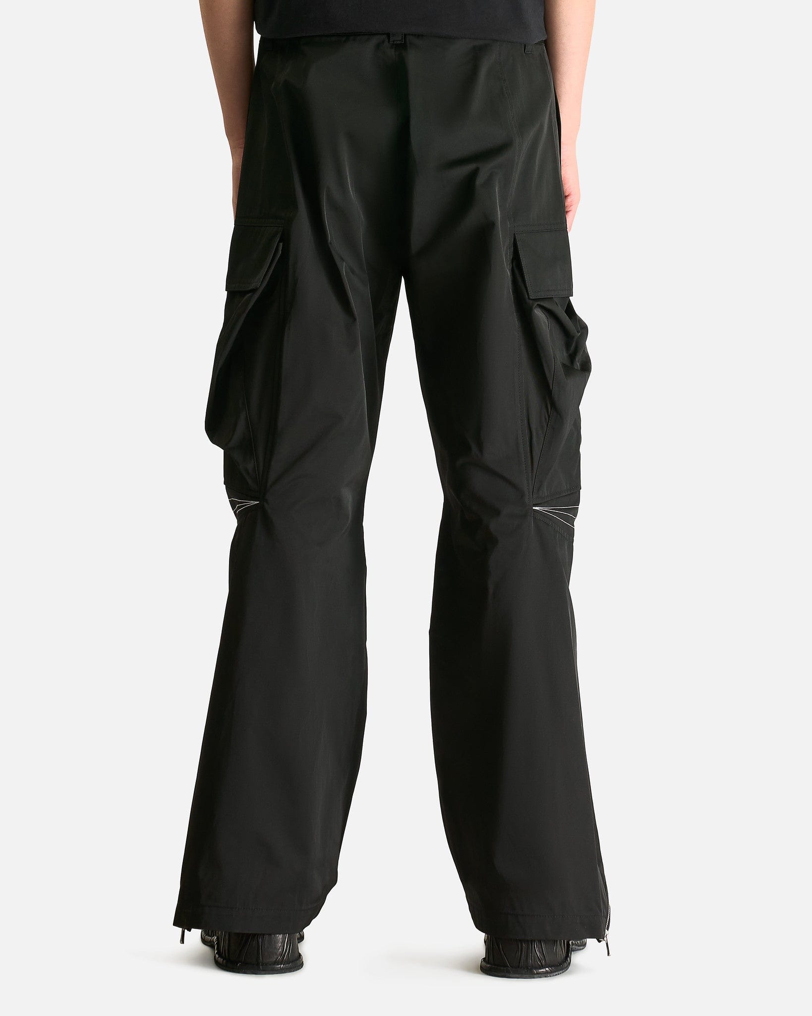 FFFPOSTALSERVICE Men's Pants Articulated Knee Dart Cargo Trousers in Black