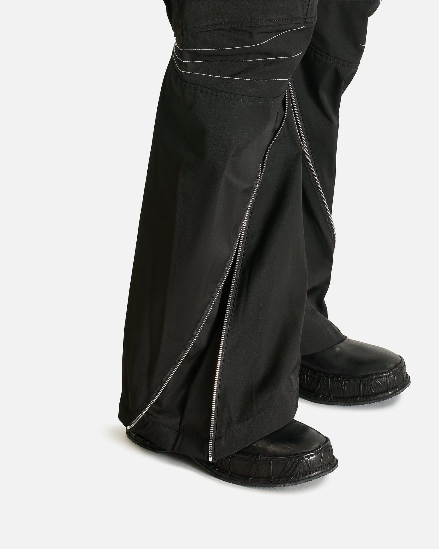 FFFPOSTALSERVICE Men's Pants Articulated Knee Dart Cargo Trousers in Black