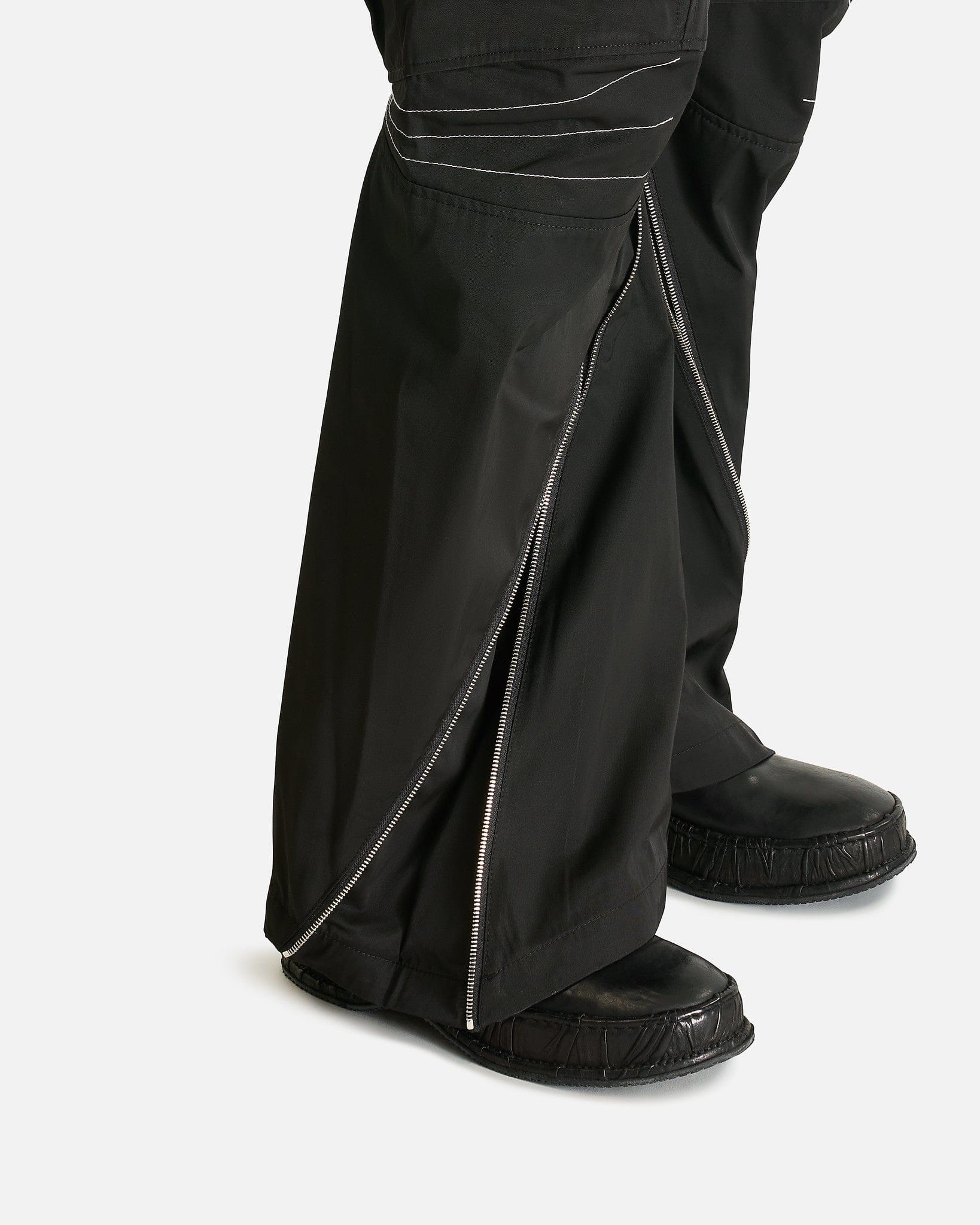 FFFPOSTALSERVICE Men's Pants Articulated Knee Dart Cargo Trousers in Black