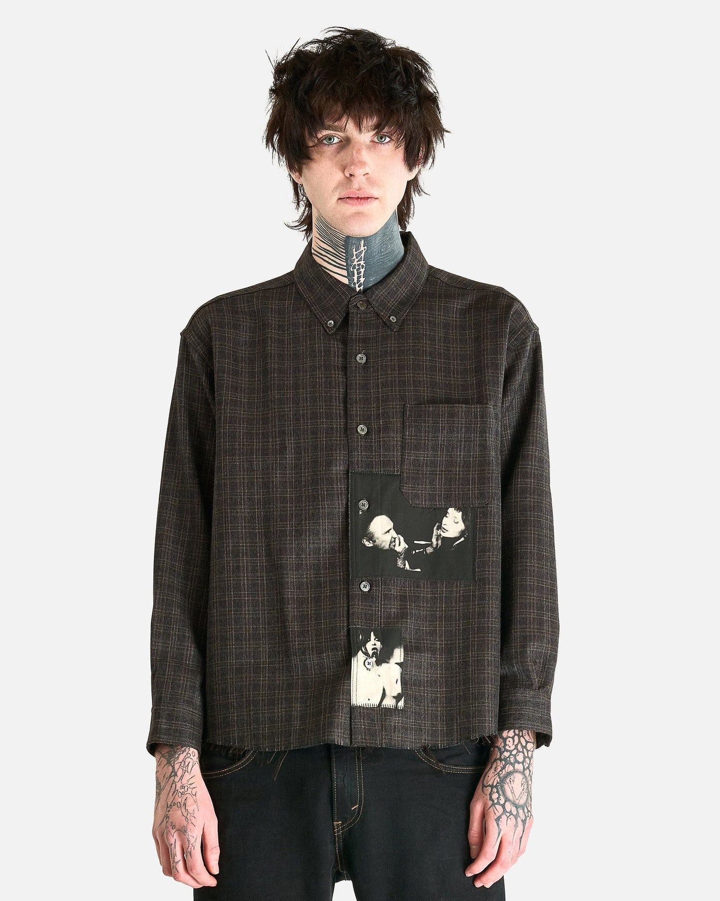 Enfants Riches Deprimes Men's Shirts Assemblage Flannel in Charcoal