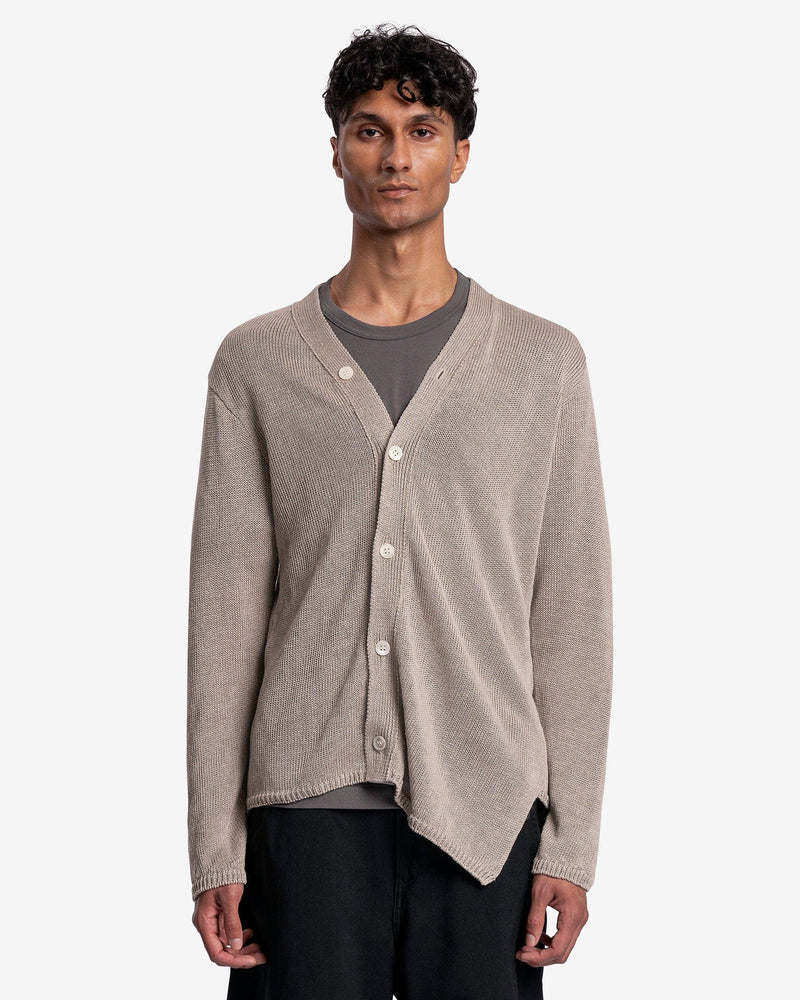 Comme des Garcons Homme Deux Men's Sweater Asymmetrical Linen Cardigan in Beige