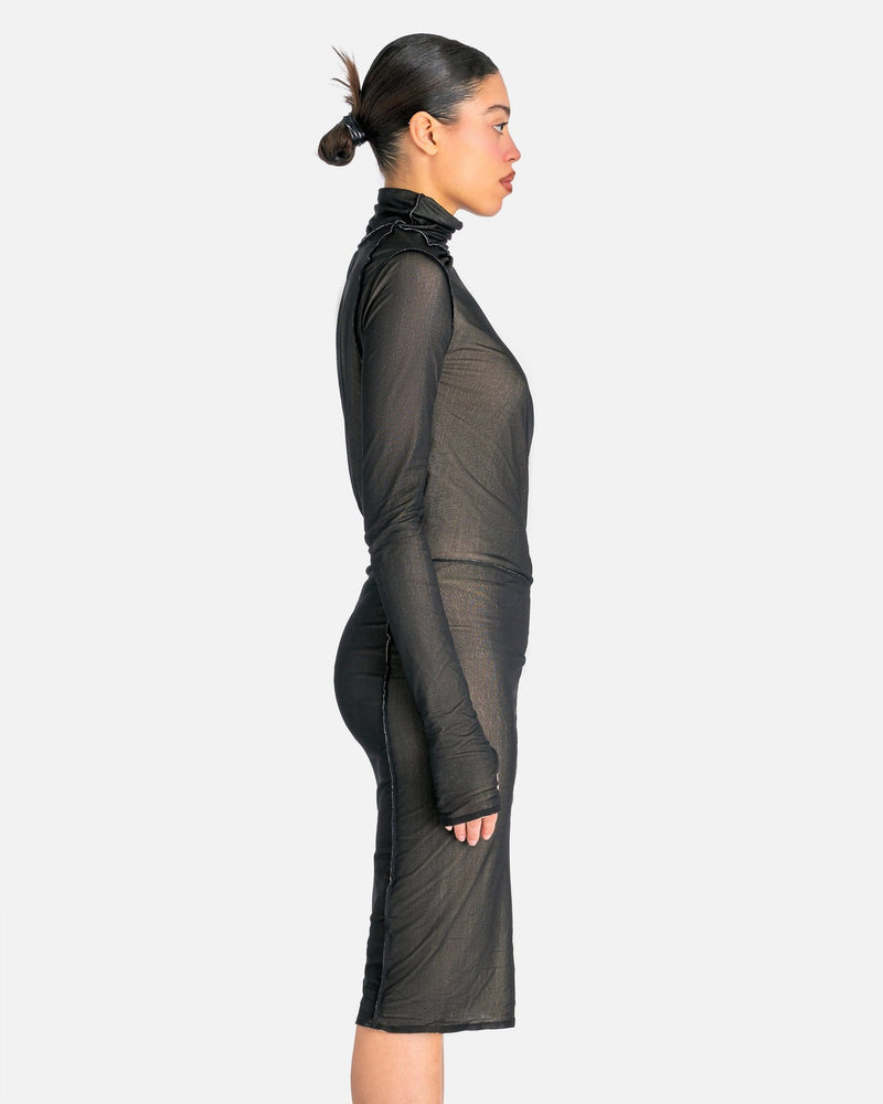 maison margiela asymmetric dress Asymmetrical Midi Dress in Black/Butter