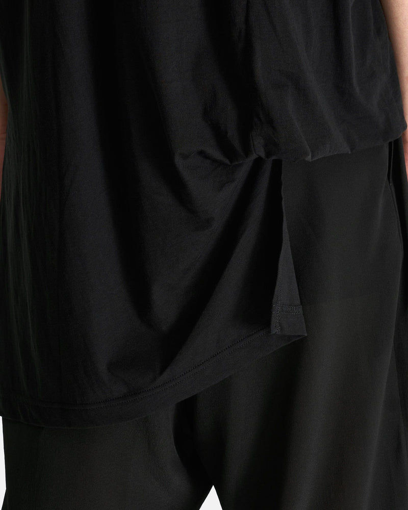 Yohji Yamamoto Pour Homme Men's T-Shirts 03 Asymmetry Hem S Sleeve in Black