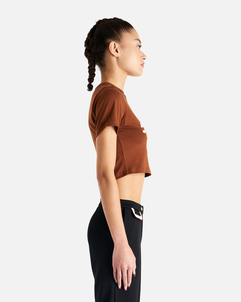 Casablanca Women T-Shirts Atelier De Musique Printed Baby T-Shirt in Brown