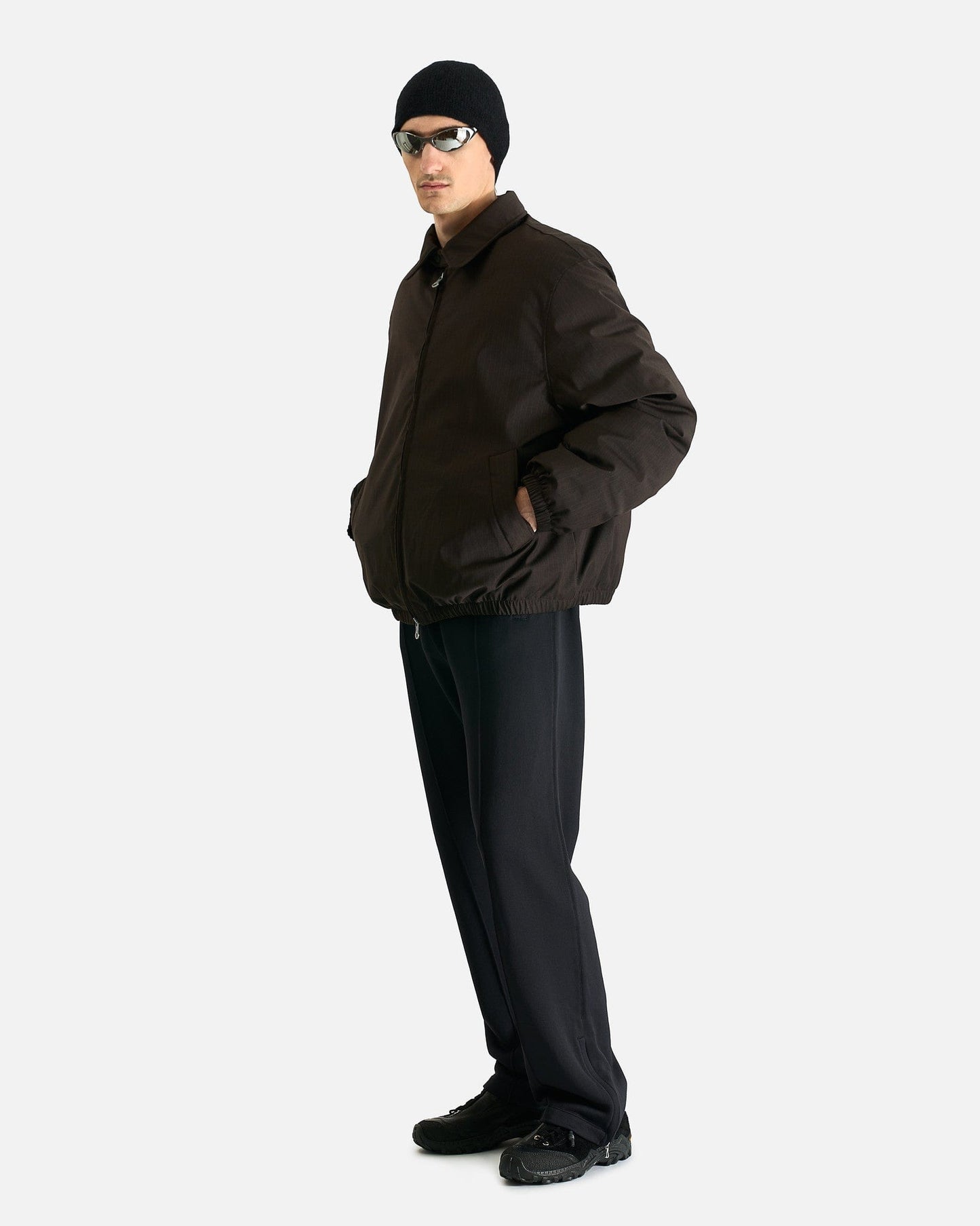 Our Legacy Men's Coat Avenue Puffa in Churchill Stripe Membrane Wool