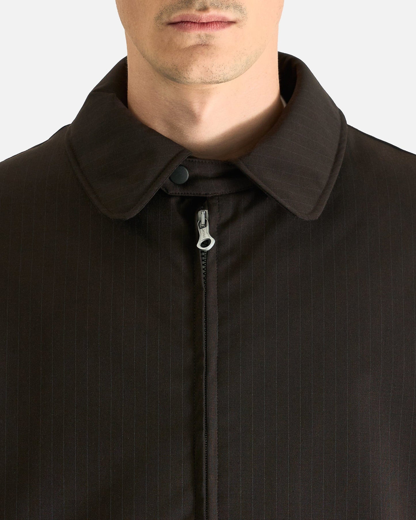 Our Legacy Men's Coat Avenue Puffa in Churchill Stripe Membrane Wool