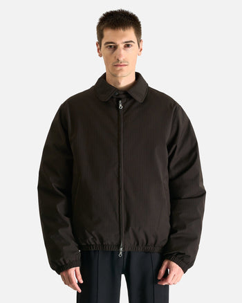 Our Legacy Men's Coat Avenue Puffa in Churchill Stripe Membrane Wool
