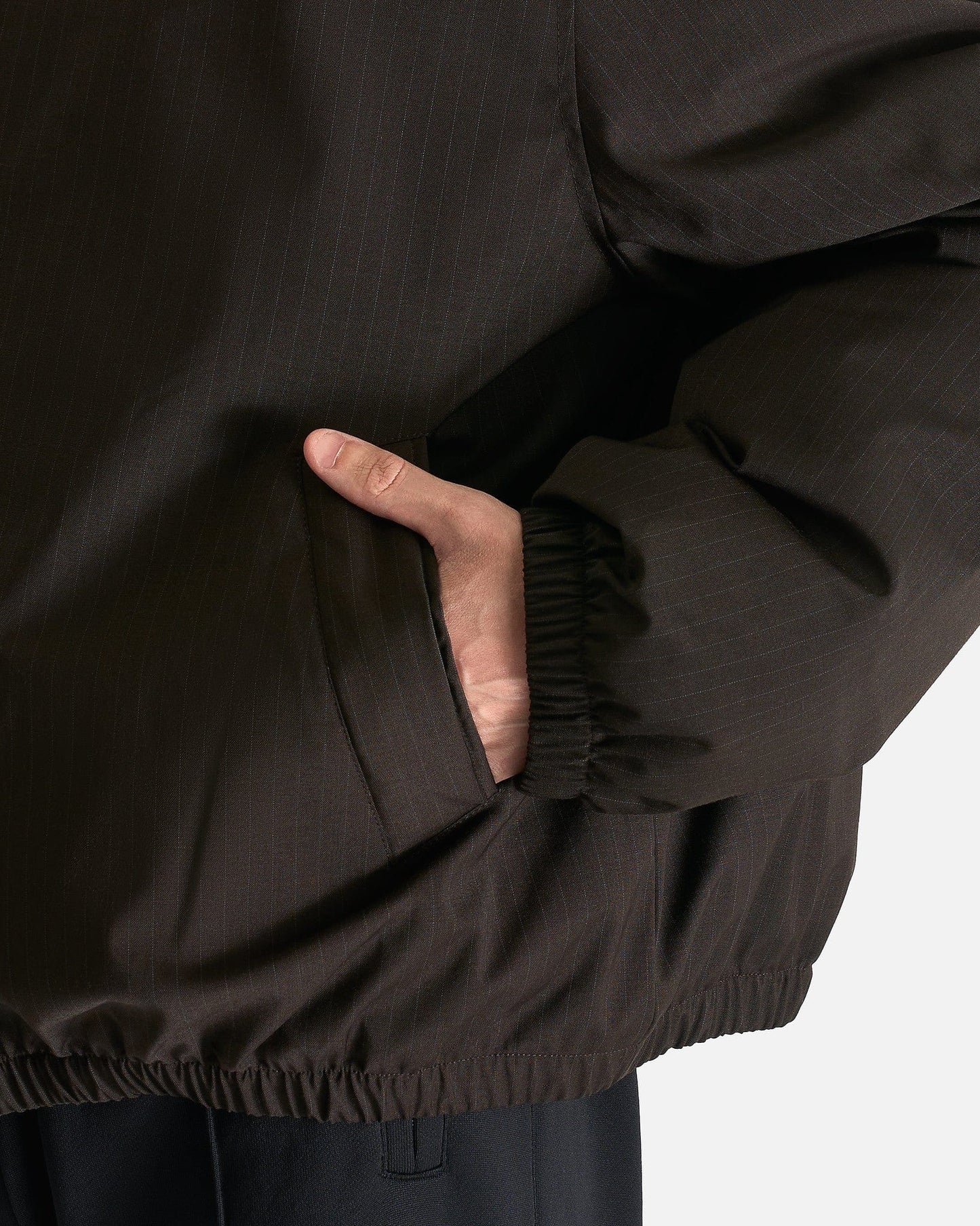 Our Legacy Men's Coat Avenue Puffa in Churchill Stripe Membrane Wool