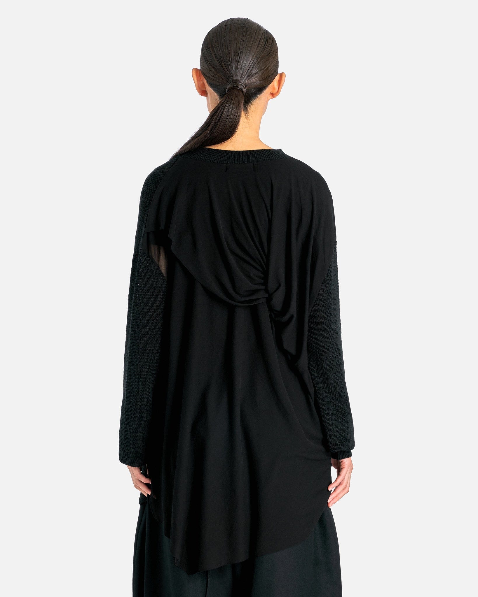 Y's BACK DRAPE LONG SLEEVE KNIT PULLOVER Y's BACK DRAPE LONG SLEEVE KNIT PULLOVER