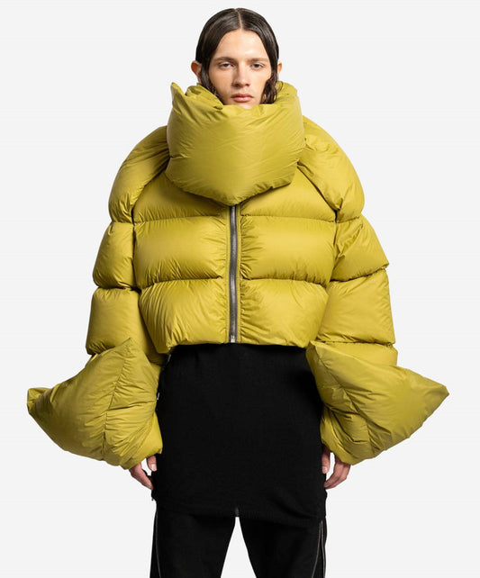 Rick Owens Men's Jackets Babel Mountain Duvet Cropped Jacket in Acid