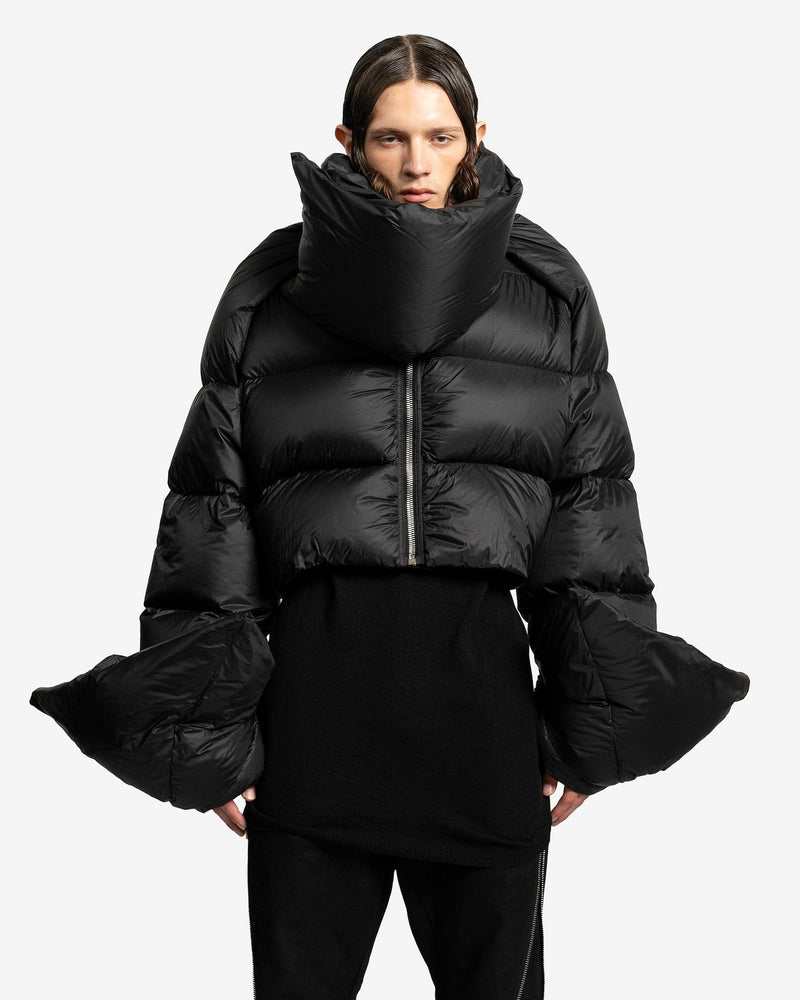 Rick Owens Men's Jackets Babel Mountain Duvet Cropped Jacket in Black