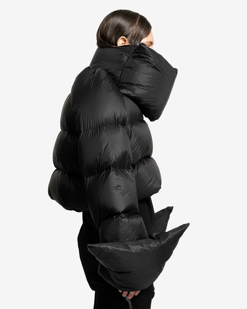 Rick Owens Men's Jackets Babel Mountain Duvet Cropped Jacket in Black