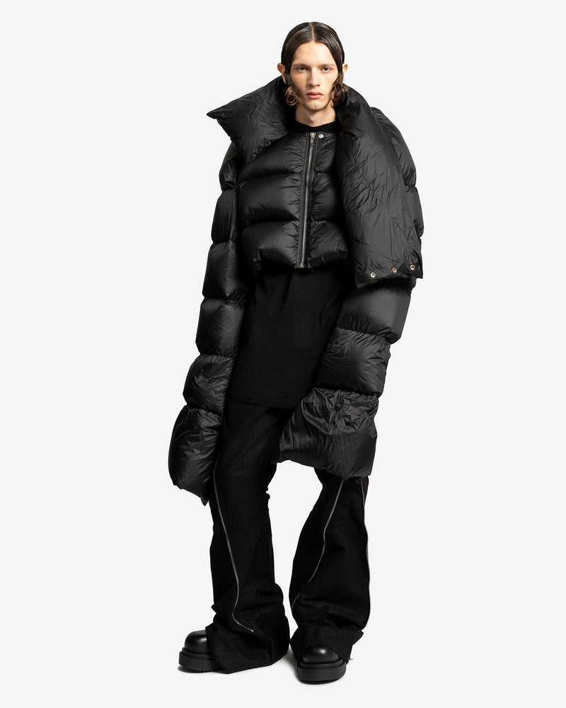 Rick Owens Men's Jackets Babel Mountain Duvet Cropped Jacket in Black