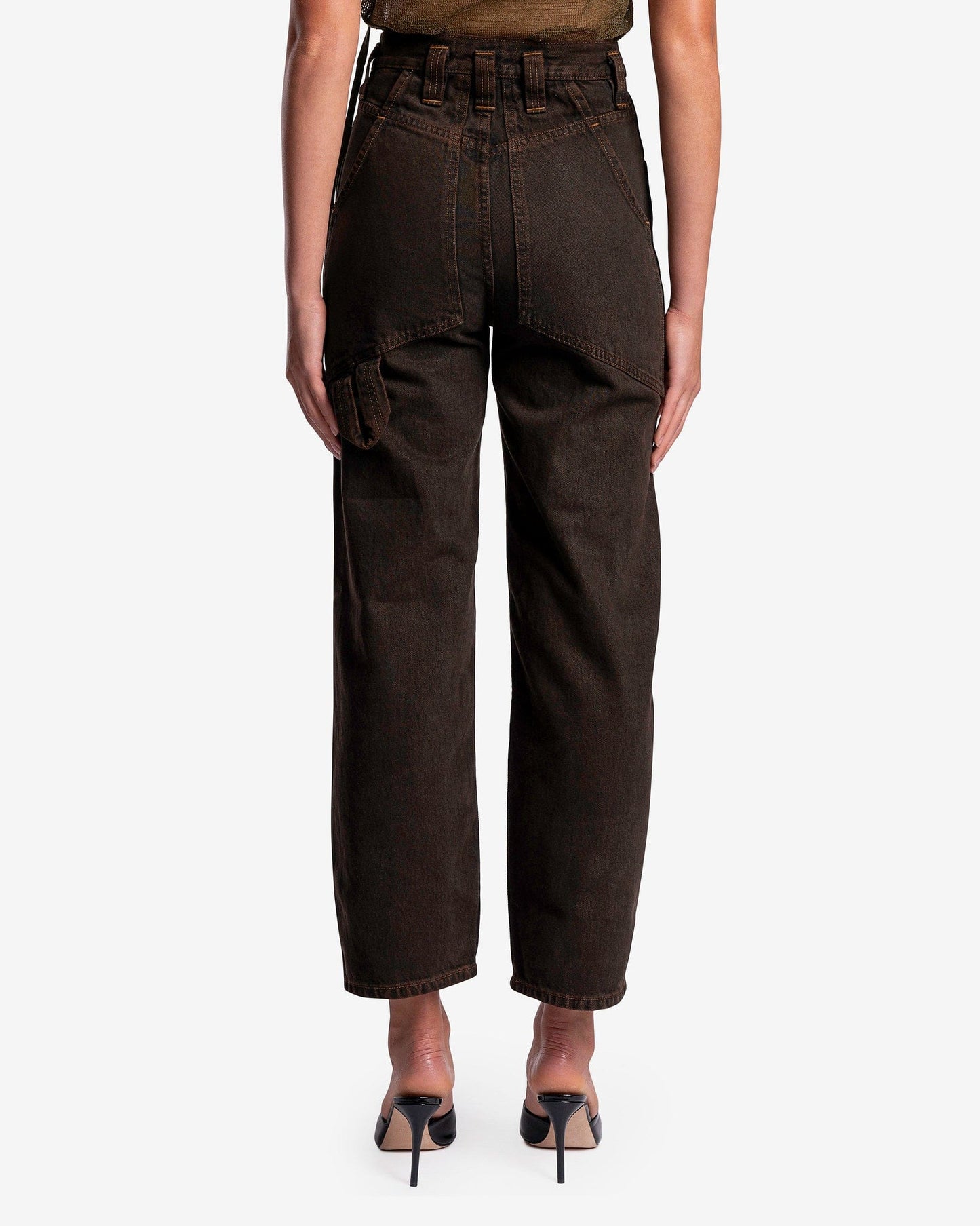 Eckhaus Latta Women Pants Baggy Jeans in Mud