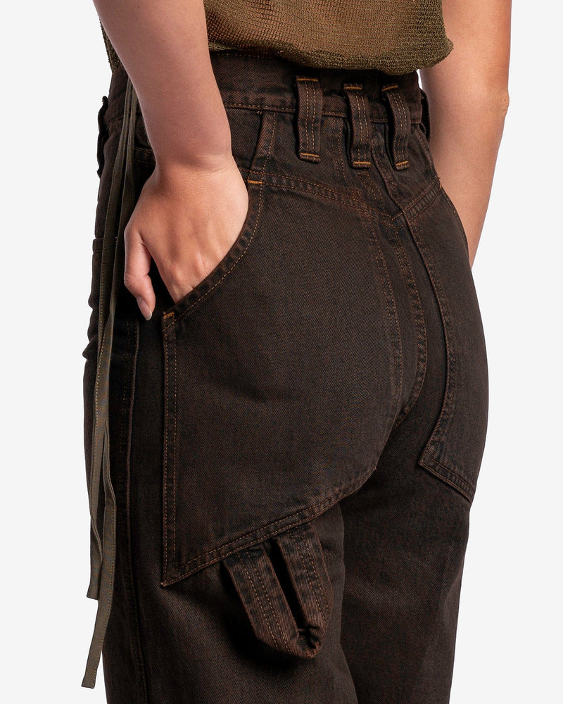 Eckhaus Latta Women Pants Baggy Jeans in Mud