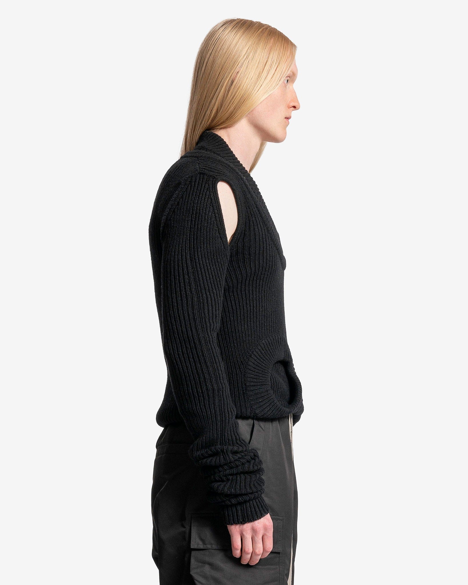 Rick Owens Men's Sweater Banana LS in Black