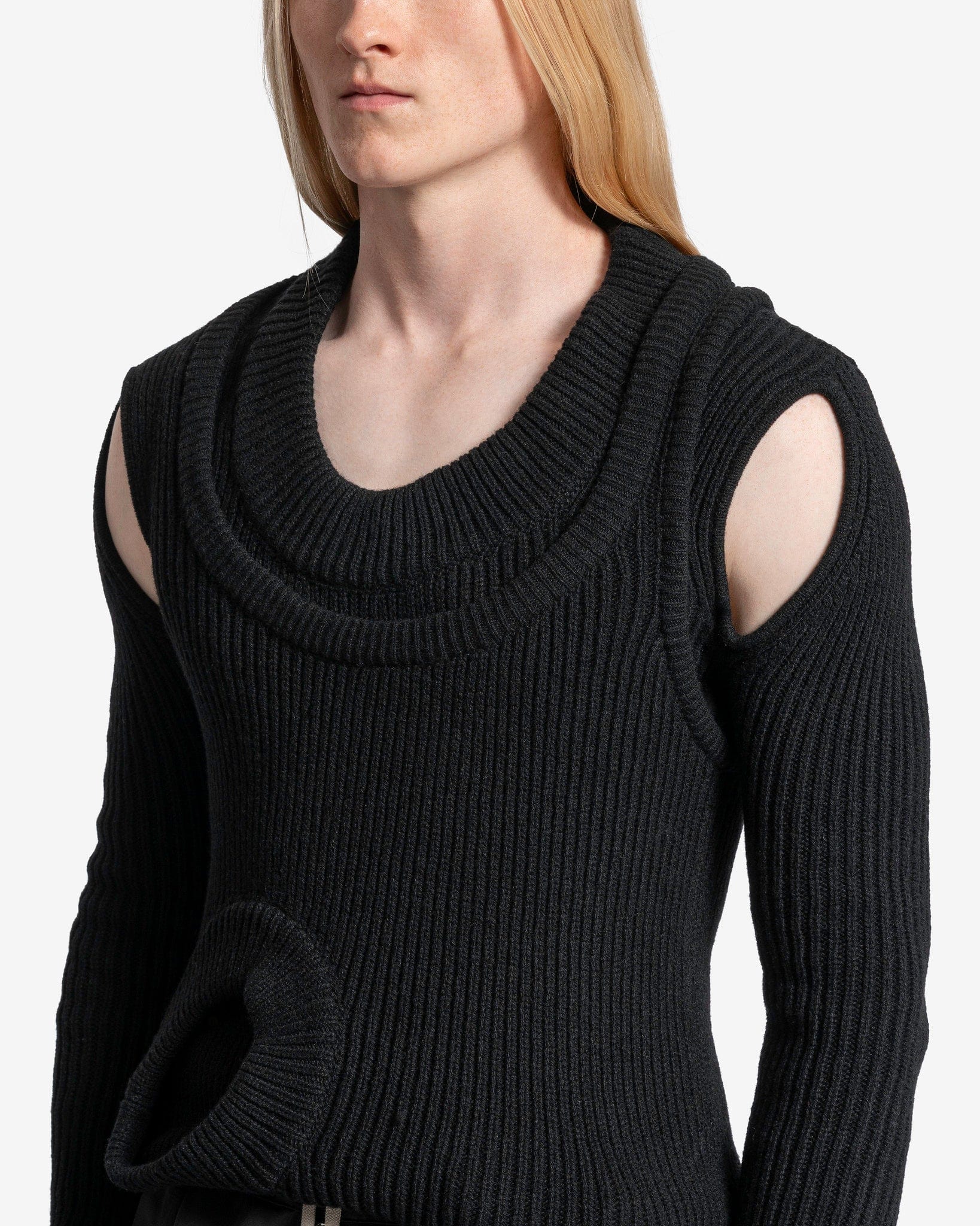 Rick Owens Men's Sweater Banana LS in Black
