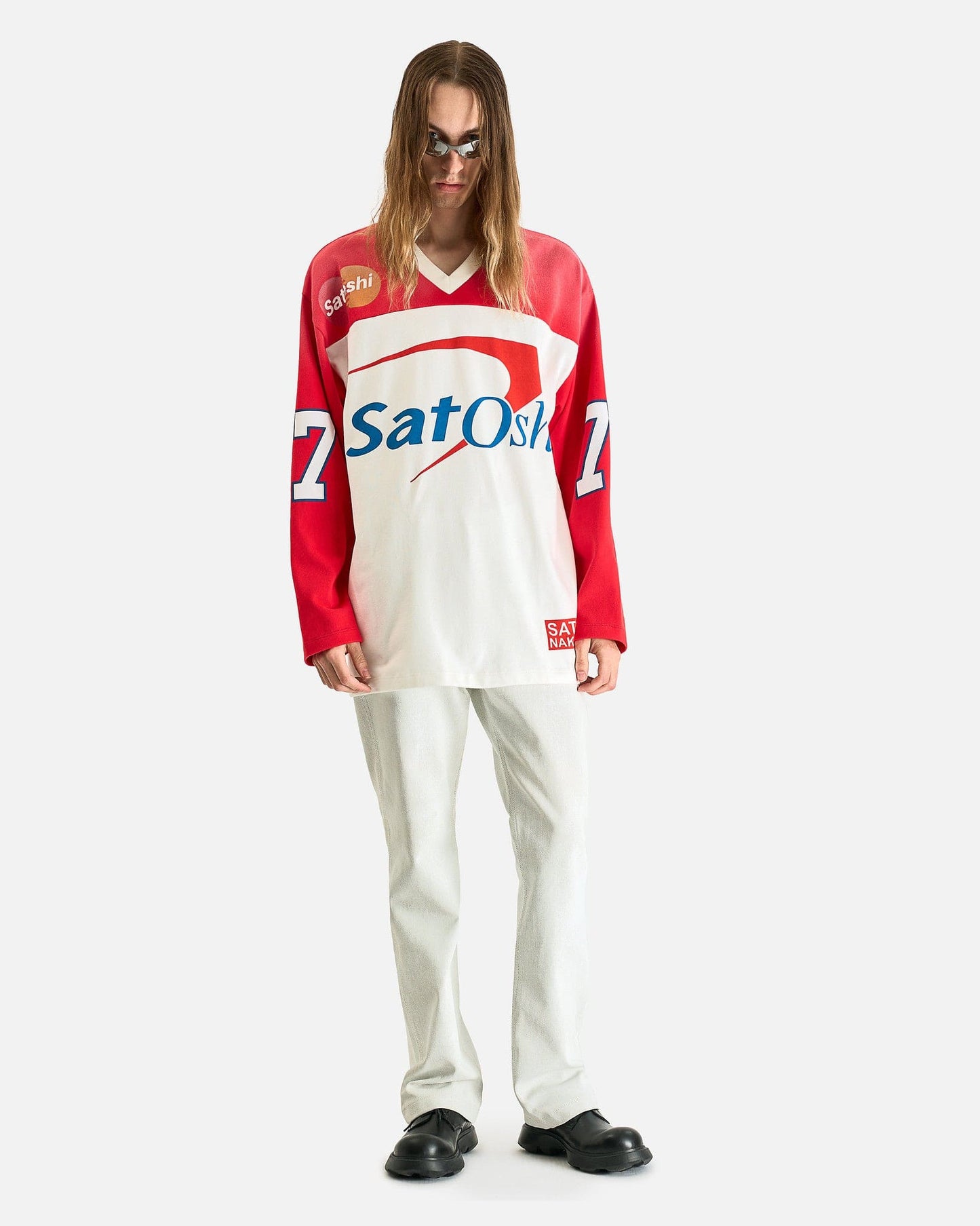 Satoshi Nakamoto Men's Tops Bank of Satoshi Jersey in White/Red