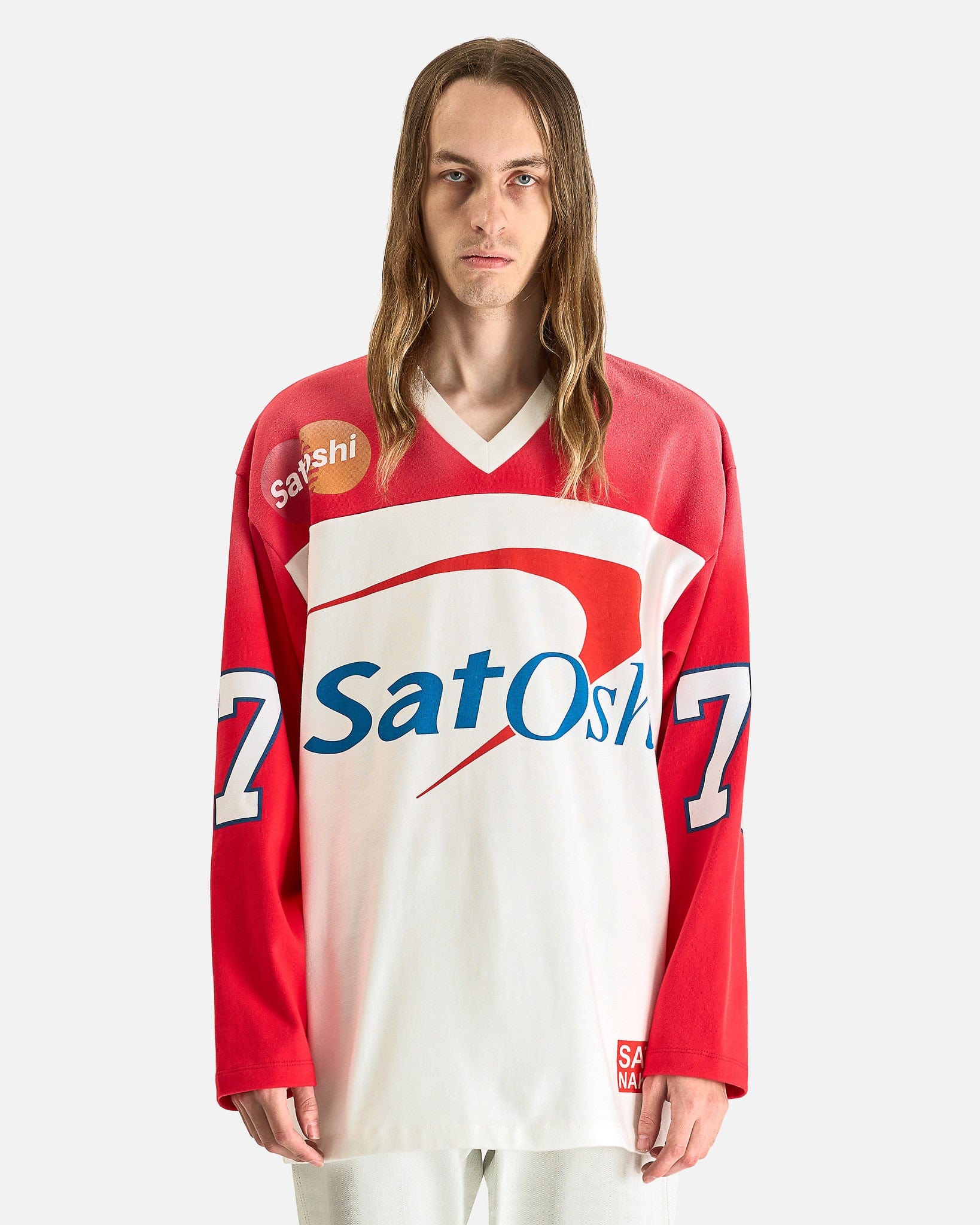 Satoshi Nakamoto Men's Tops Bank of Satoshi Jersey in White/Red