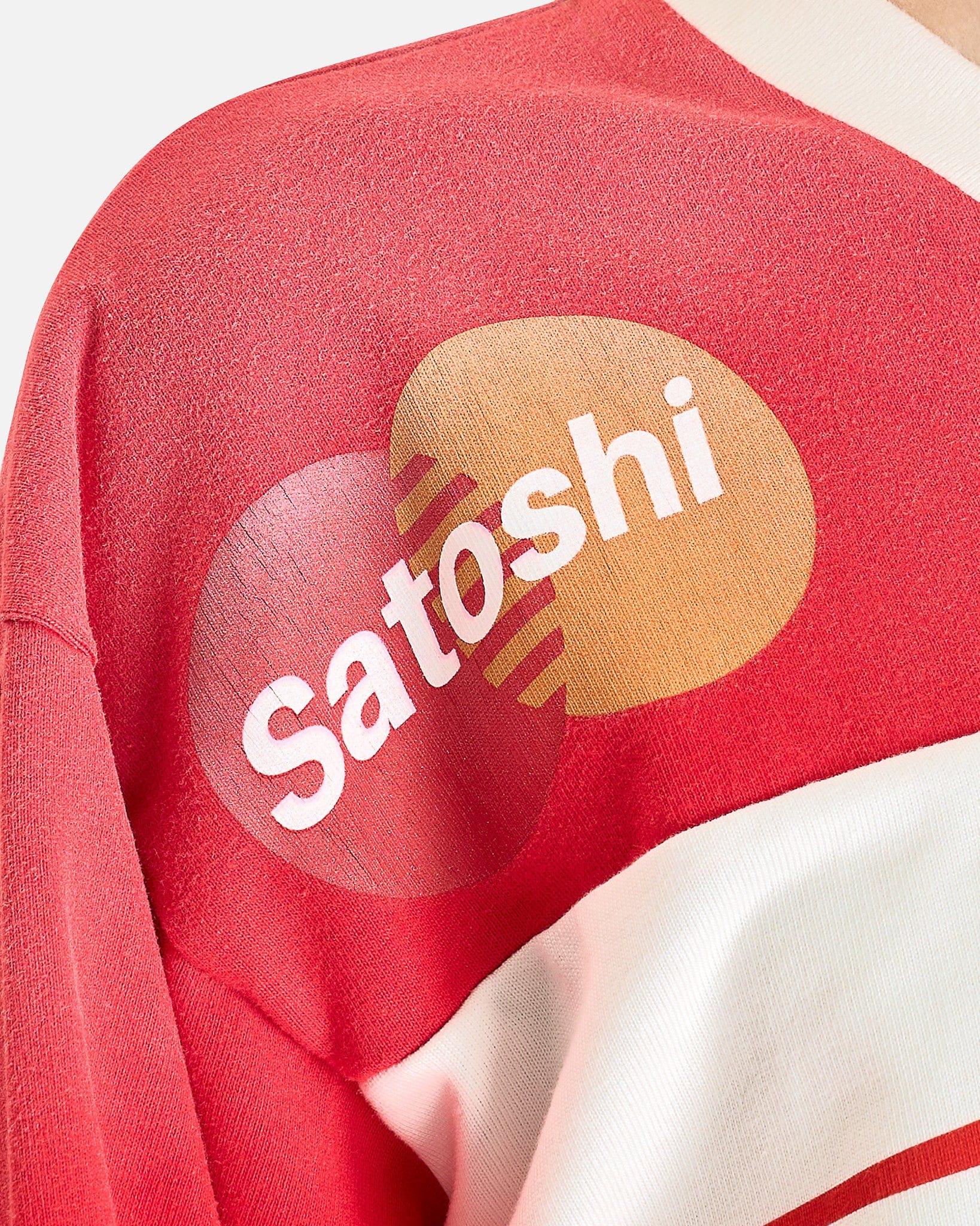 Satoshi Nakamoto Men's Tops Bank of Satoshi Jersey in White/Red