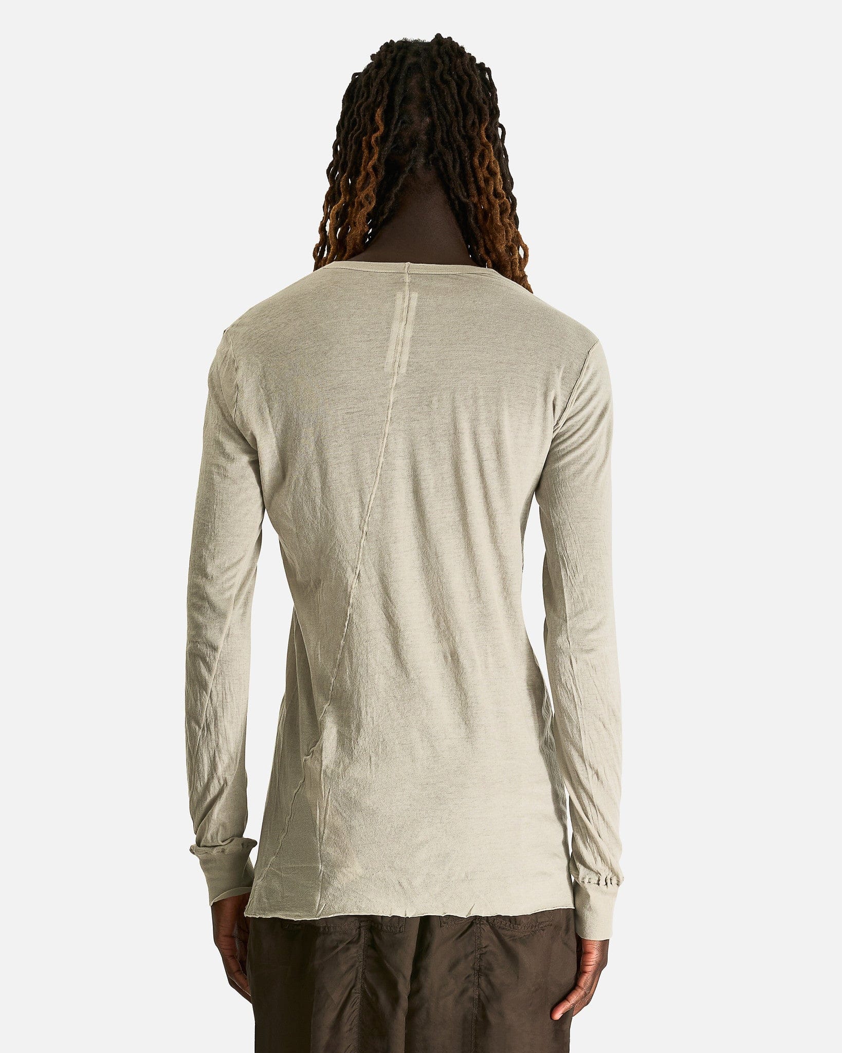Rick Owens Men's Shirts Basic LS T in Pearl