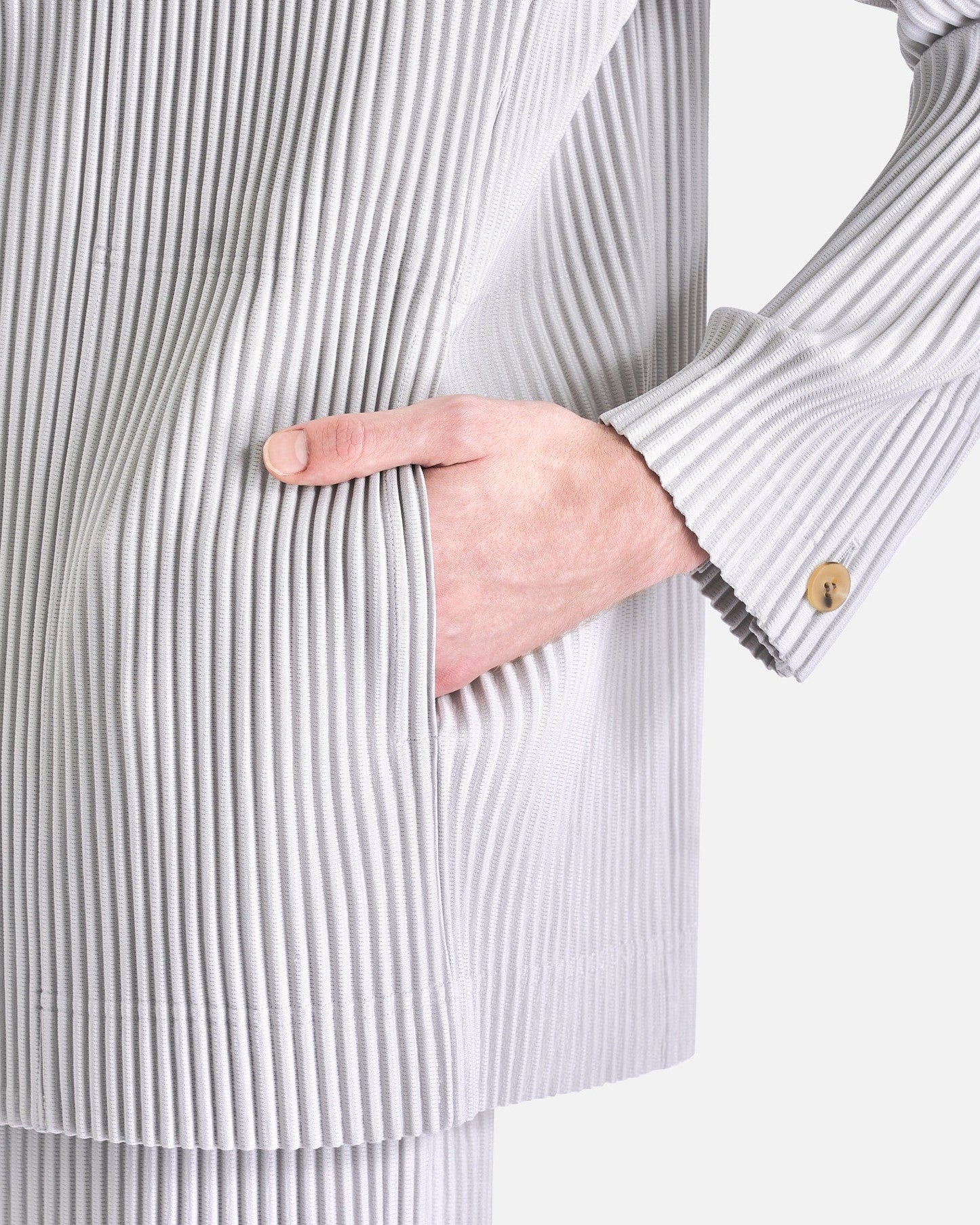 Homme Plissé Issey Miyake Men's Jackets Basics Blazer in Light Gray