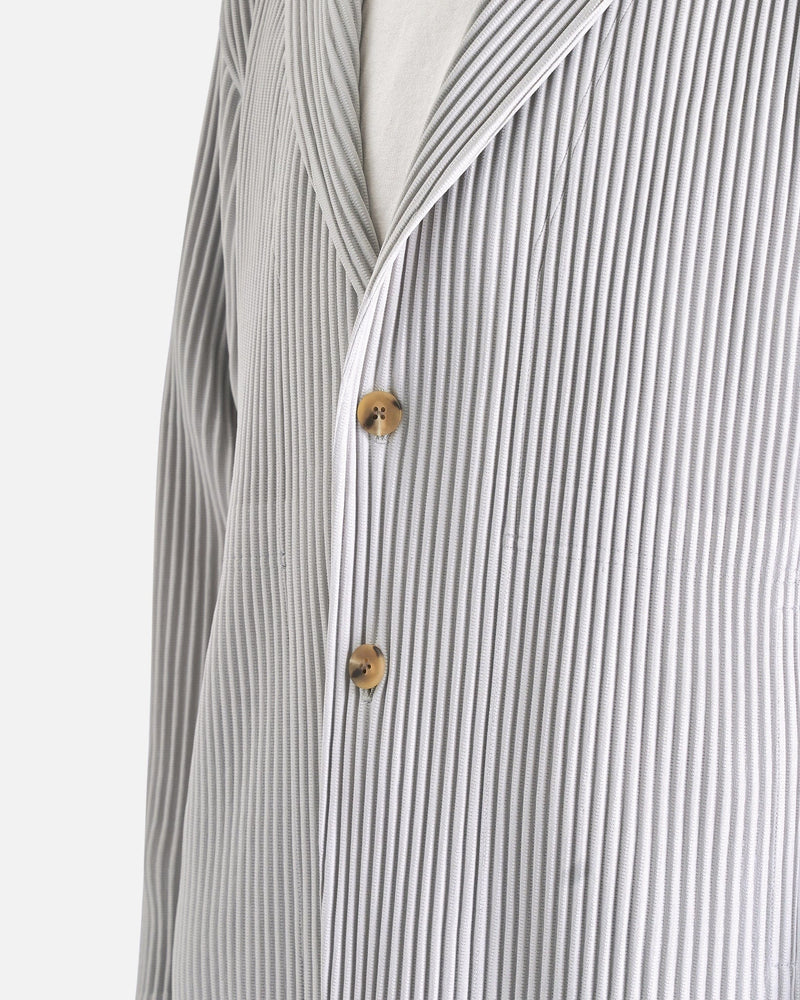 Homme Plissé Issey Miyake Men's Jackets Basics Blazer in Light Gray