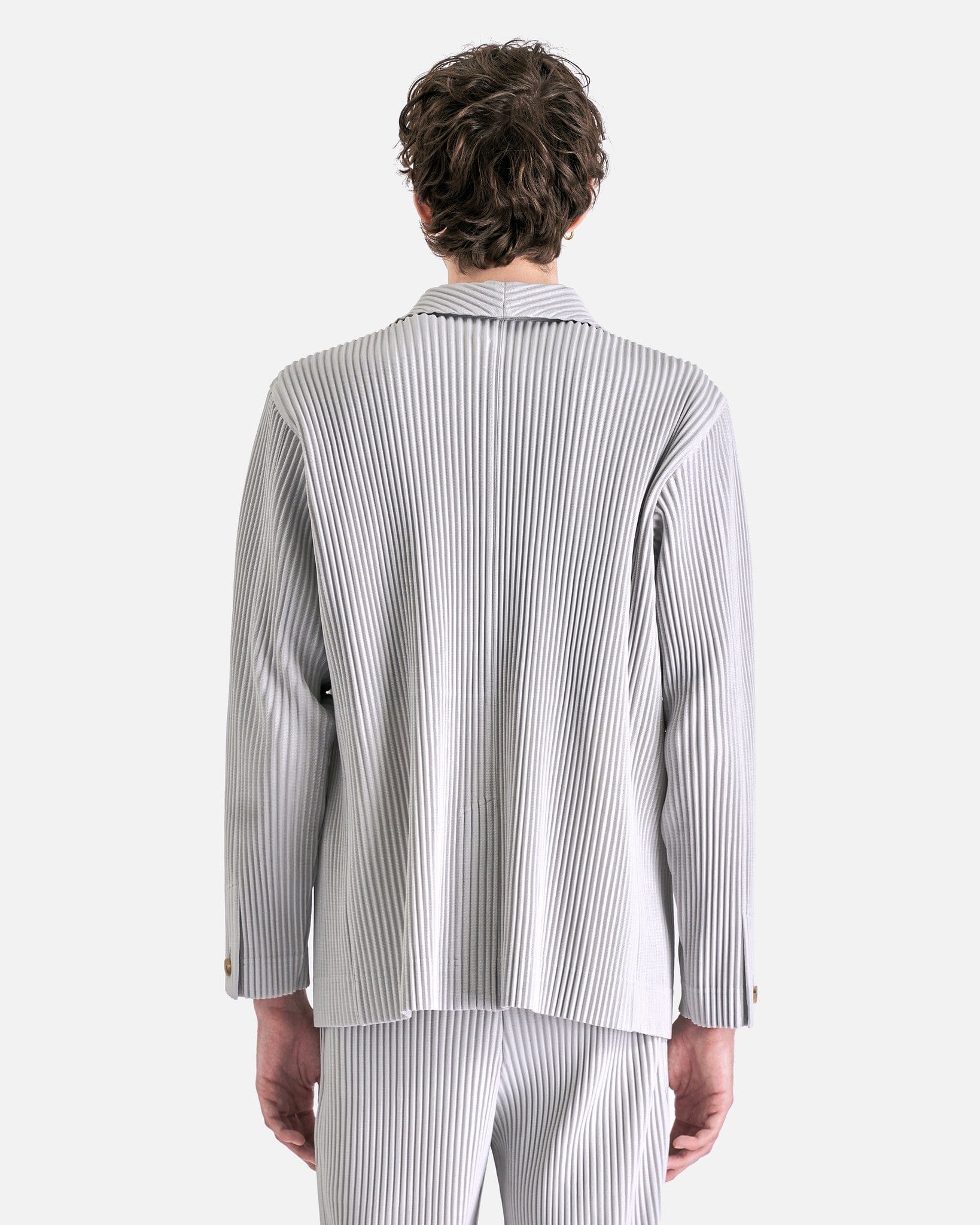 Homme Plissé Issey Miyake Men's Jackets Basics Blazer in Light Gray