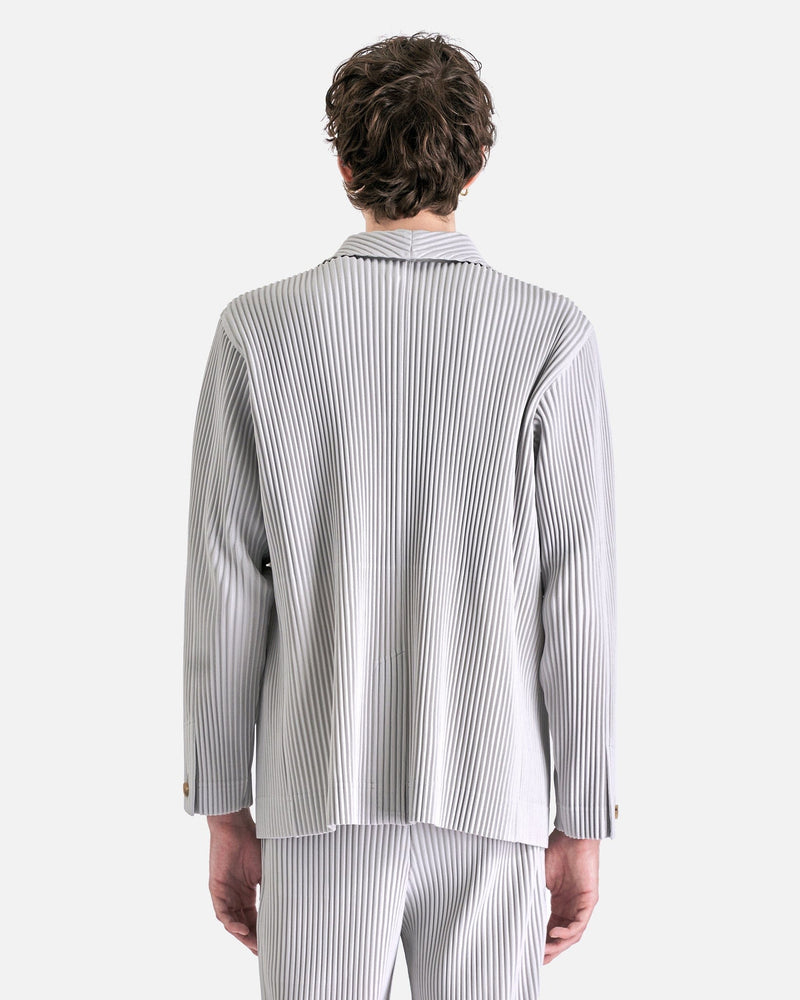 Homme Plissé Issey Miyake Men's Jackets Basics Blazer in Light Gray