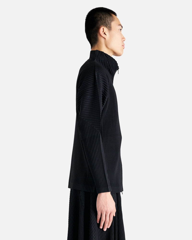 Homme Plissé Issey Miyake Men's Sweater Basics Cardigan in Black