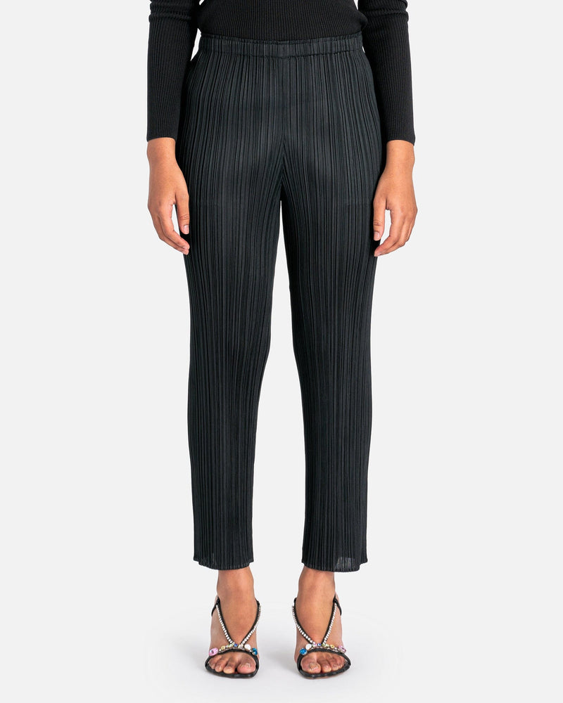 Pleats Please Issey Miyake Women Pants Basics Straight Leg Pants in Black