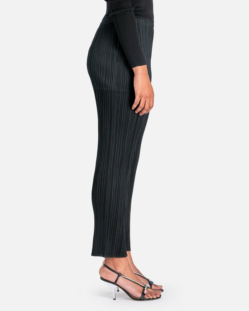 Pleats Please Issey Miyake Women Pants Basics Straight Leg Pants in Black