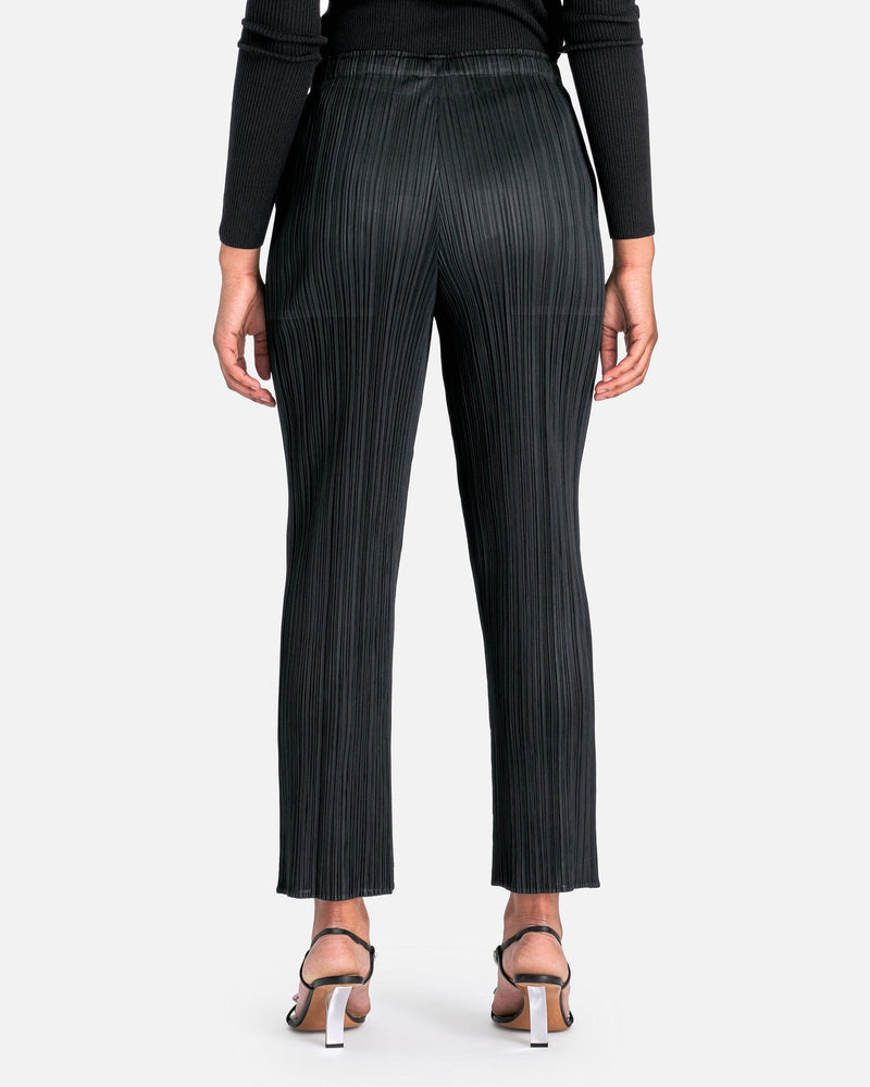 Pleats Please Issey Miyake Women Pants Basics Straight Leg Pants in Black