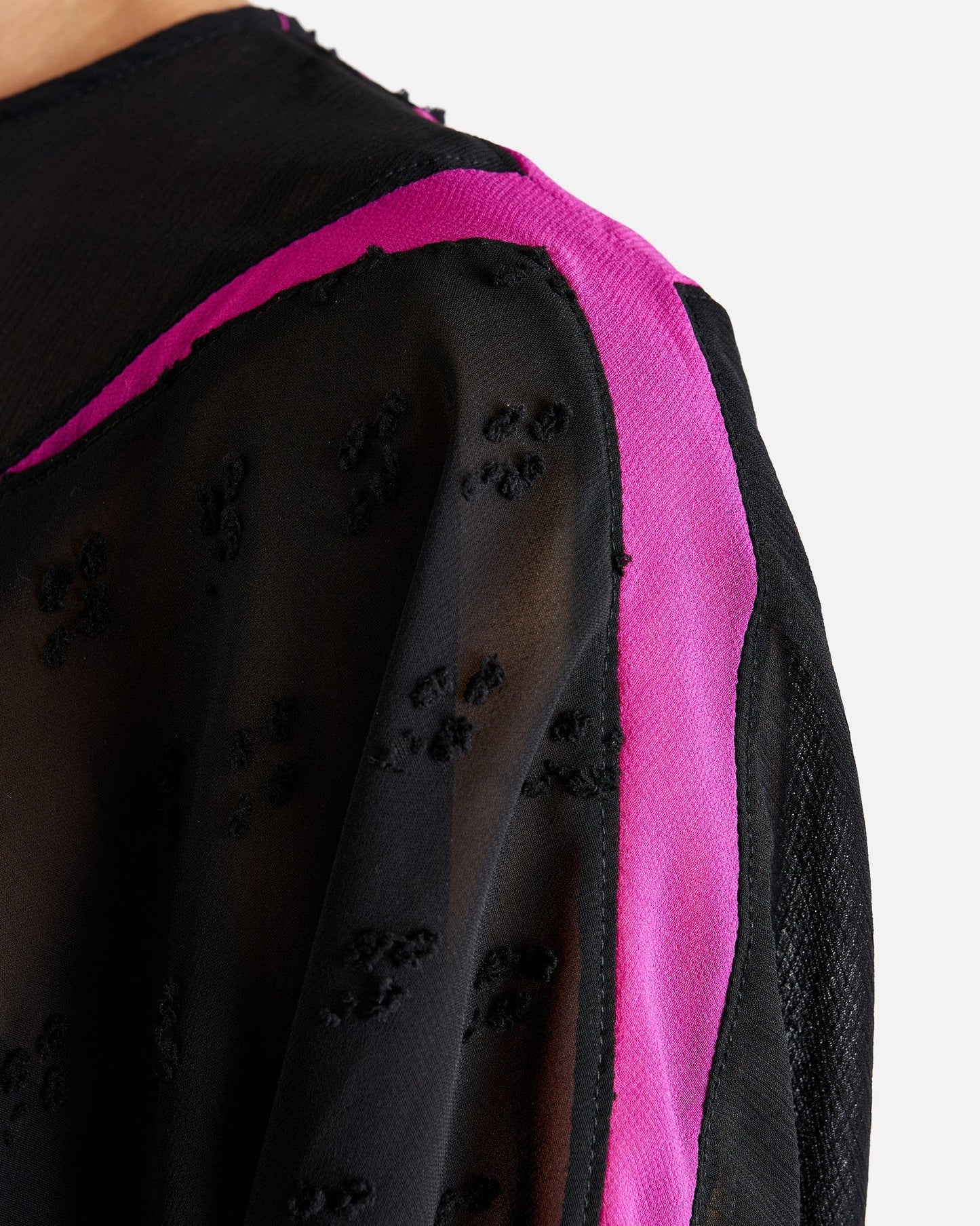 Paolina Russo Women Dresses Bat Sleeve Maxi Dress in Black/Pink