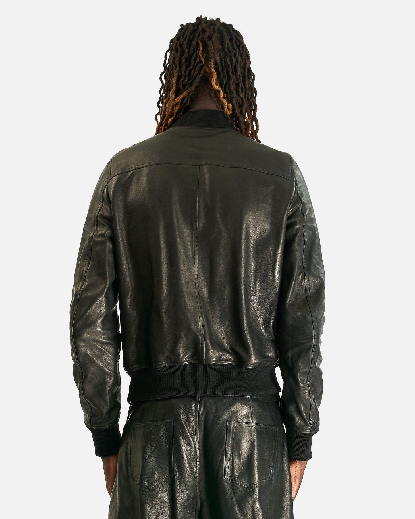 Rick Owens Men's Jackets Bauhaus Leather Flight Jacket in Black