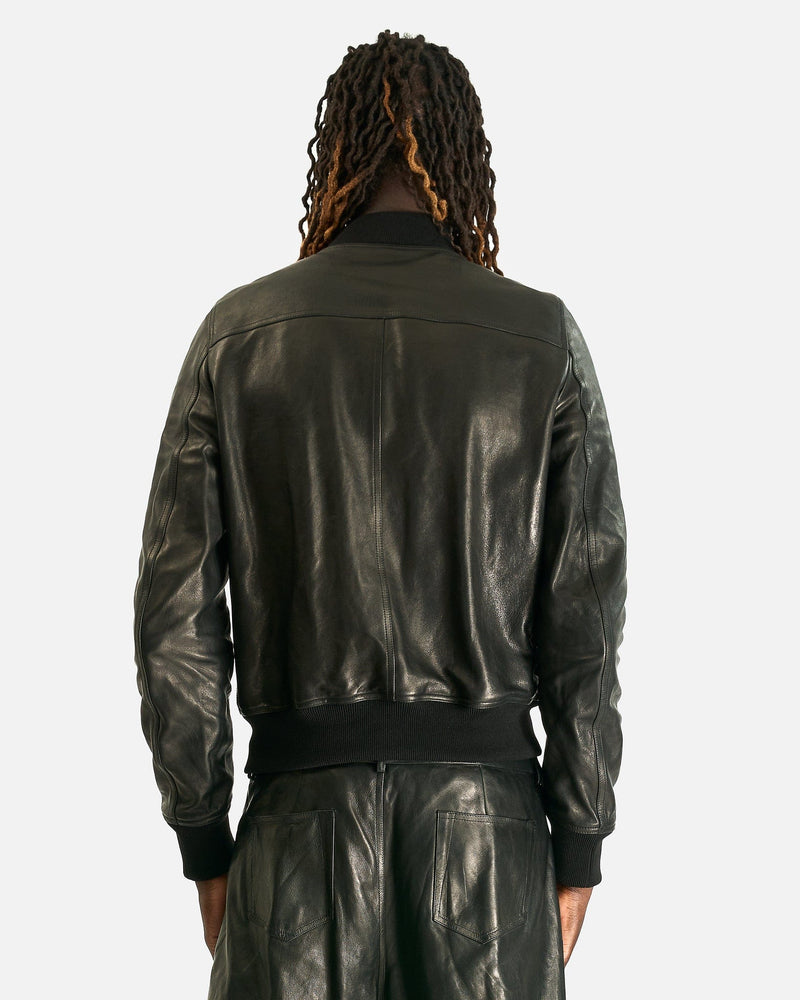 Rick Owens Men's Jackets Bauhaus Leather Flight Jacket in Black
